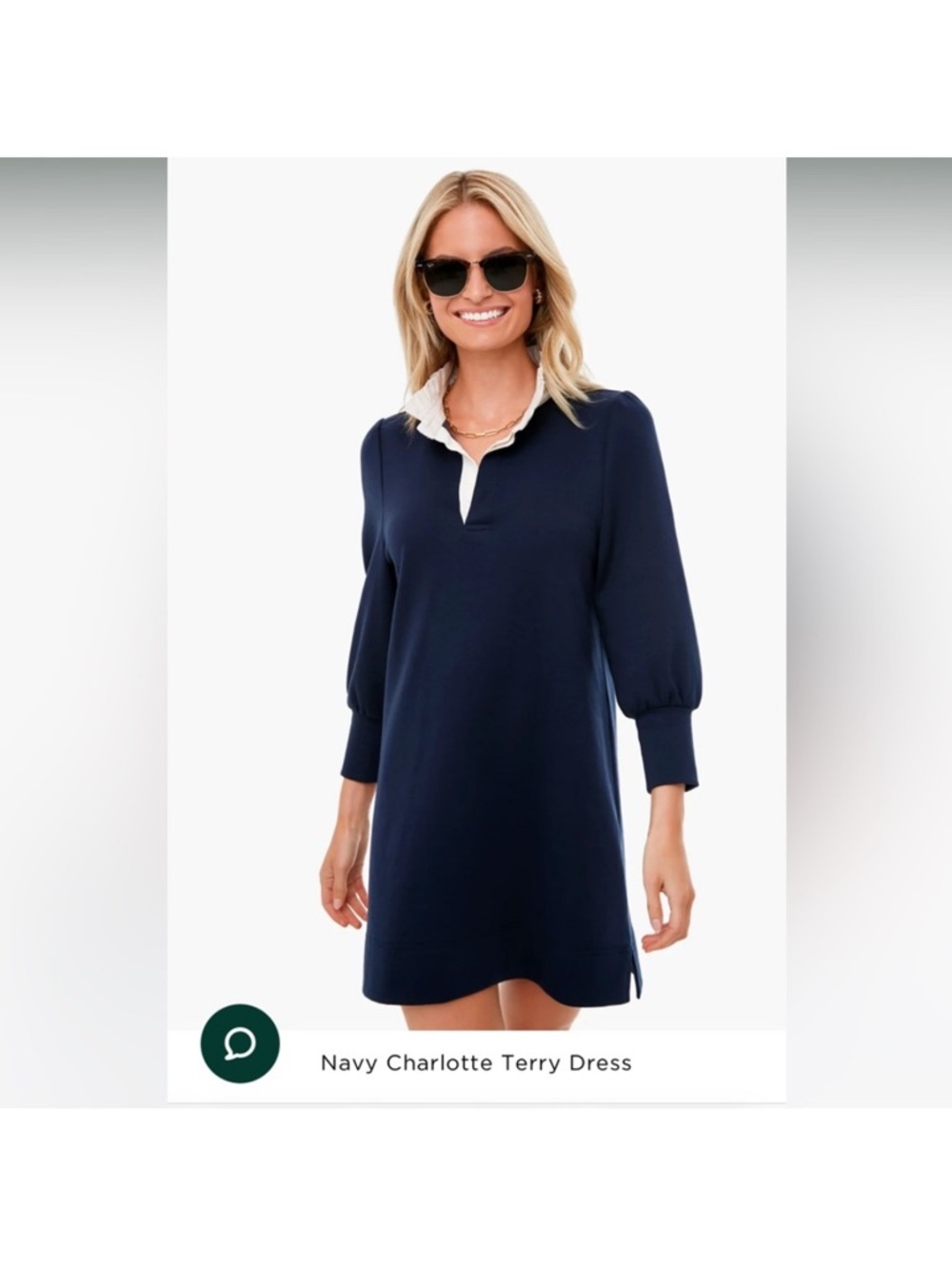 Tuckernuck Navy Charlotte Terry Dress